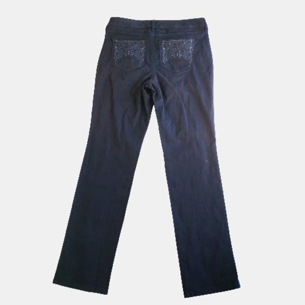 Gloria Vanderbilt Jeans Womens 6 29x30 Black Jordyn Bootcut Embroidered Beaded